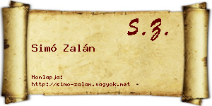 Simó Zalán névjegykártya