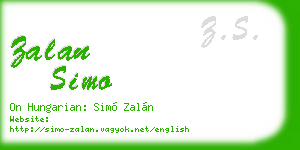 zalan simo business card