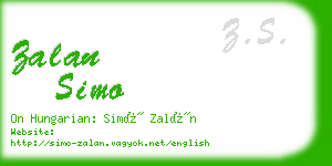 zalan simo business card